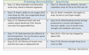 Training Reversibility Inactivity