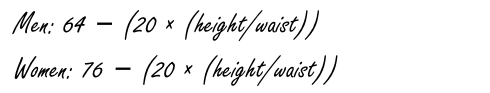 Calculate fat percentage using height and waist circumference